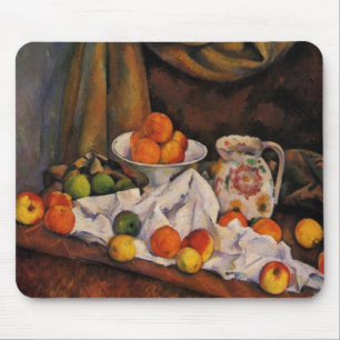Alfombrilla De Ratón Cezanne: Tazón de fruta, jarra de picor y fruta