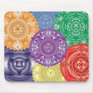 Alfombrilla De Ratón Chakra Mandala Collage Multicolor Mouse Pad