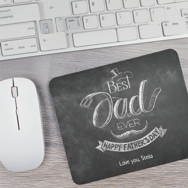 Alfombrilla De Ratón Chalkboard Best Dad Ever Father's Day Personalized (Chalkboard Best Dad Ever Father's Day Personalized Mouse Pad)