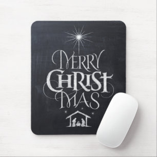 Alfombrilla De Ratón Chalkboard Merry Christ Mas Navidades Religiosos