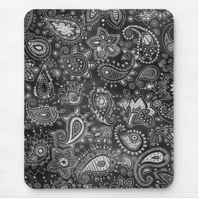 Alfombrilla De Ratón Chalkboard Paisley (Frente)