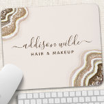 Alfombrilla De Ratón Champagne Gold Tan Brown Purpurina Agate Geode<br><div class="desc">Champagne Gold Tan Brown Purpurina Agate Geode Luxe Moda Mouse Pad. Perfecto para maquilladores,  peluqueros,  cosmetólogos y más!</div>