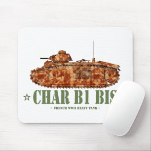 Alfombrilla De Ratón Char B1 bis Segunda Guerra Mundial Dos tanques pes