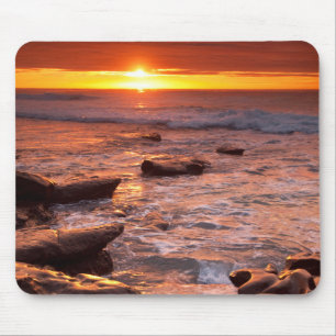 Alfombrilla De Ratón Charcas de marea al atardecer, California