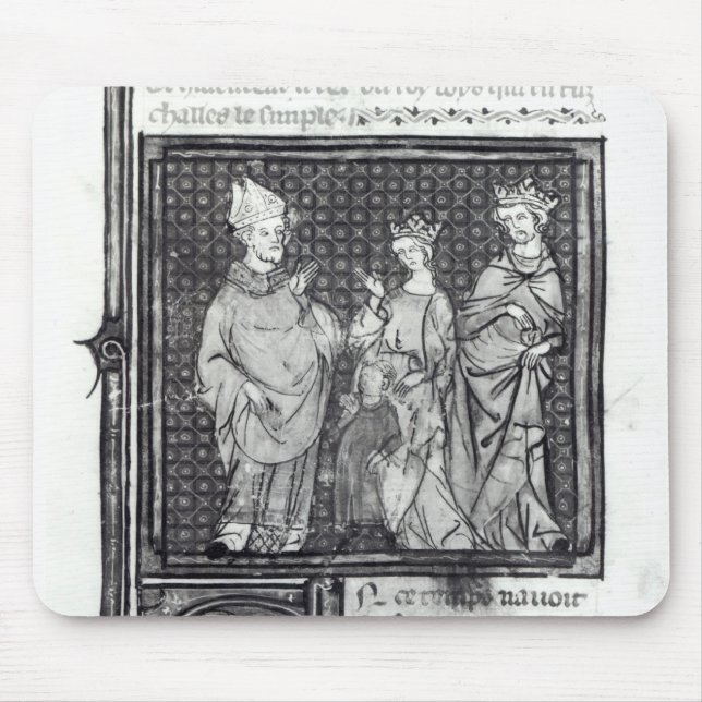 Alfombrilla De Ratón Charles III el simple con su esposa y la suya (Frente)