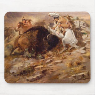 Alfombrilla De Ratón Charles Marion Russell - caza del búfalo