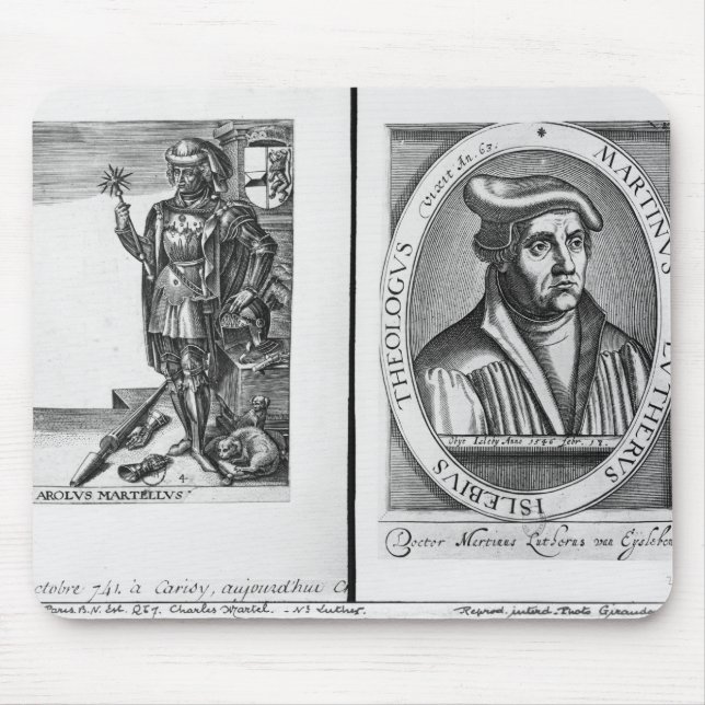 Alfombrilla De Ratón Charles Martel y Martin Luther (Frente)