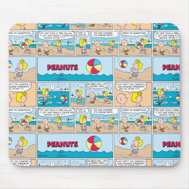 Alfombrilla De Ratón Charlie Brown Y Sally En La Playa (Frente)