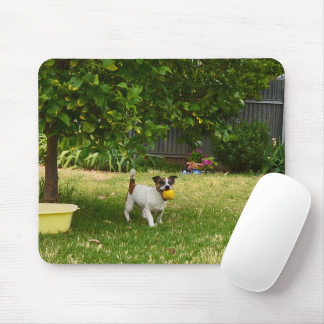 Alfombrilla De Ratón Charlie The Fox Terrier Ball Play, Mousepad (Con ratón)