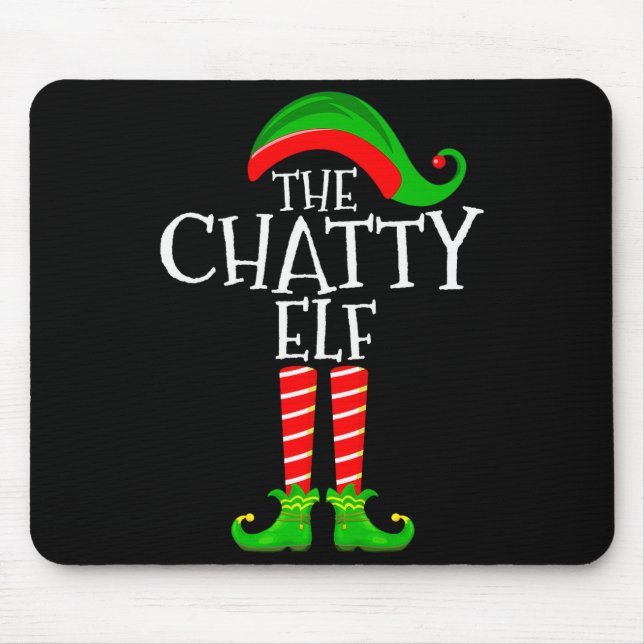Alfombrilla De Ratón Chatty Elf Funny Matching Family Group Christmas P (Frente)