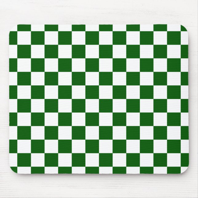 Alfombrilla De Ratón Check Board Pattern White x Green (Frente)