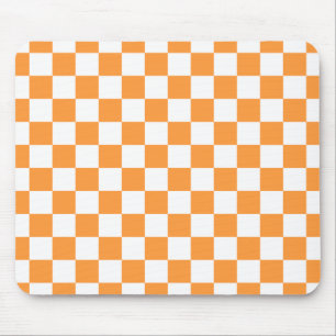 Alfombrilla De Ratón Check Board Pattern White x Orange