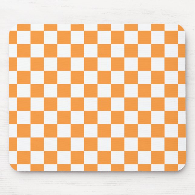 Alfombrilla De Ratón Check Board Pattern White x Orange (Frente)