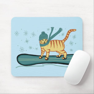 Alfombrilla De Ratón CHECK MEOWT Snowboarding Cat