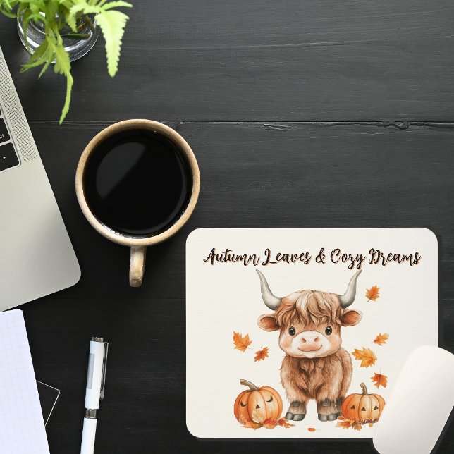 Alfombrilla De Ratón Cheeky Autumn Highland Cow (Subido por el creador)