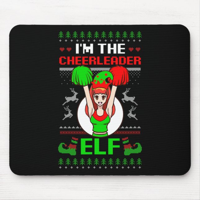 Alfombrilla De Ratón Cheerleader Elf Design Christmas Cheerleading  (Frente)
