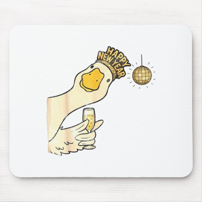 Alfombrilla De Ratón Cheers Happy New Year 2026 Goose With Champagne Di (Frente)