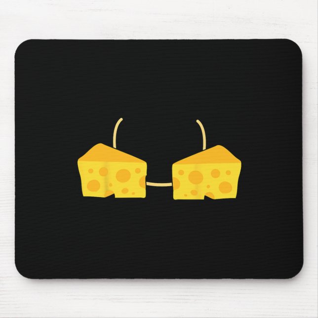 Alfombrilla De Ratón Cheese Bra Costume Cute Easy Food Halloween Regalo (Frente)