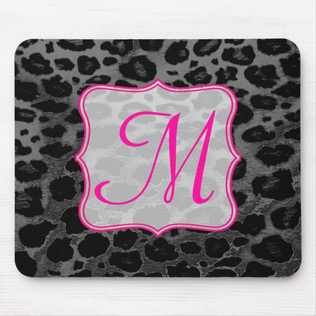 Alfombrilla De Ratón Cheetah Spot Animal Monograma Primer Mouse Pad (Frente)
