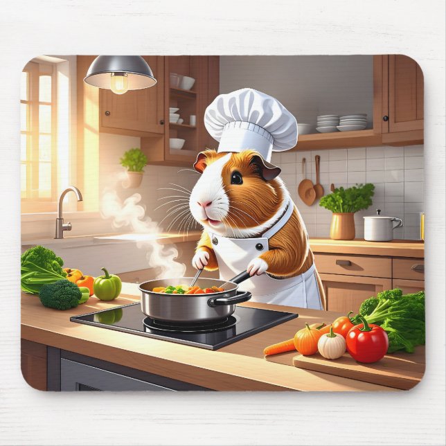 Alfombrilla De Ratón Chef de cerdo de Guinea (Frente)