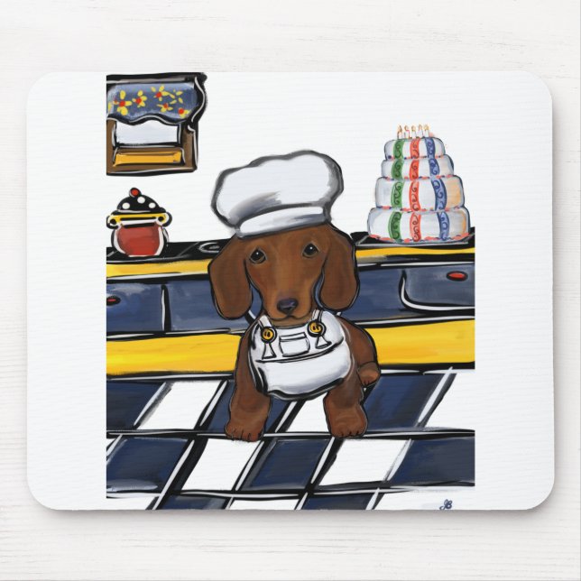 Alfombrilla De Ratón Chef Doxie Rojo (Frente)