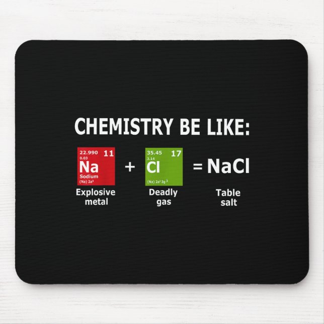 Alfombrilla De Ratón Chemistry Be Like Nacl  (Frente)