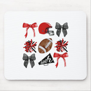 Alfombrilla De Ratón Cheque Coquette Bow Fútbol Americano Otoño Thanksg
