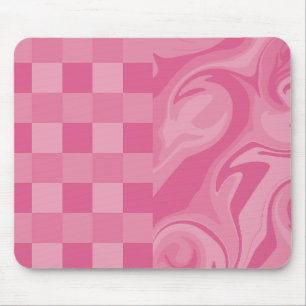 Alfombrilla De Ratón Cheques y Swirls - Rosa