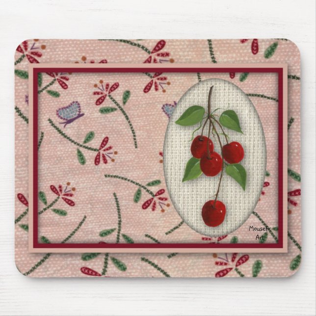 Alfombrilla De Ratón Cherries Mousepad (Frente)