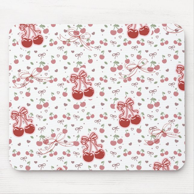 Alfombrilla De Ratón Cherry Bow Mousepad – Cute Desk Acessory (Frente)