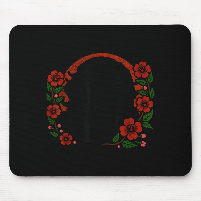 Alfombrilla De Ratón Cherry Pekingese Blossoms Floral Dog Japanese Fun (Frente)