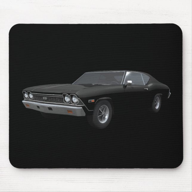 Alfombrilla De Ratón Chevelle 1968 SS: Acabado en negro: Mousepad (Frente)