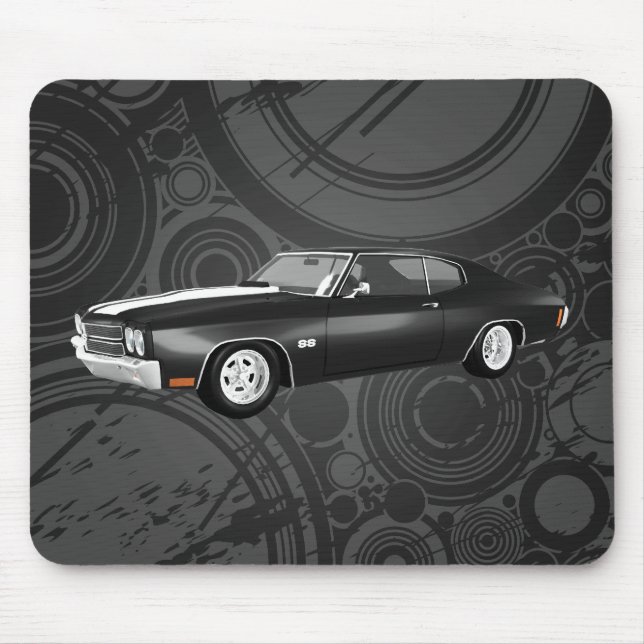 Alfombrilla De Ratón Chevelle 1970 SS: Acabado en negro: Mousepad (Frente)