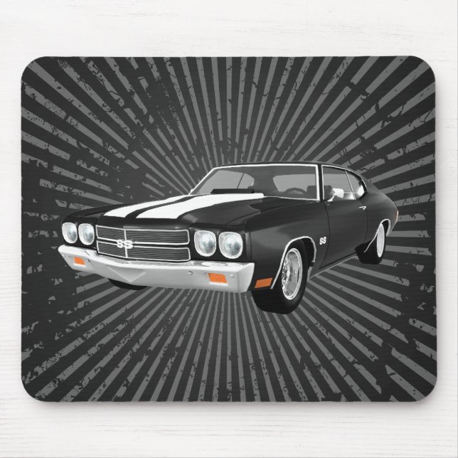 Alfombrilla De Ratón Chevelle 1970 SS: Acabado en negro: Mousepad (Frente)