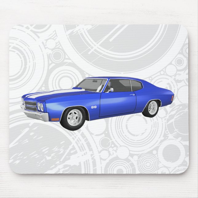 Alfombrilla De Ratón Chevelle SS de 1970: Fin azul: Mousepad (Frente)