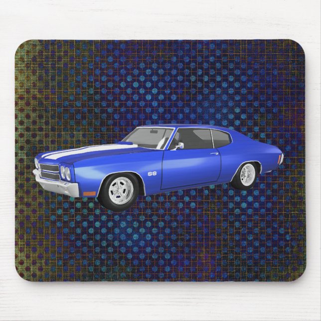 Alfombrilla De Ratón Chevelle SS de 1970: Fin azul: Mousepad (Frente)