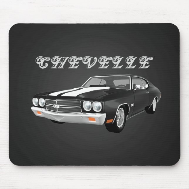 Alfombrilla De Ratón Chevelle SS de 1970: negro acabado: Mousepad (Frente)