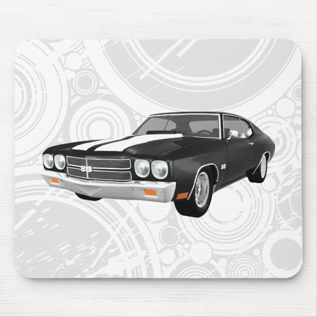 Alfombrilla De Ratón Chevelle SS de 1970: negro acabado: Mousepad (Frente)