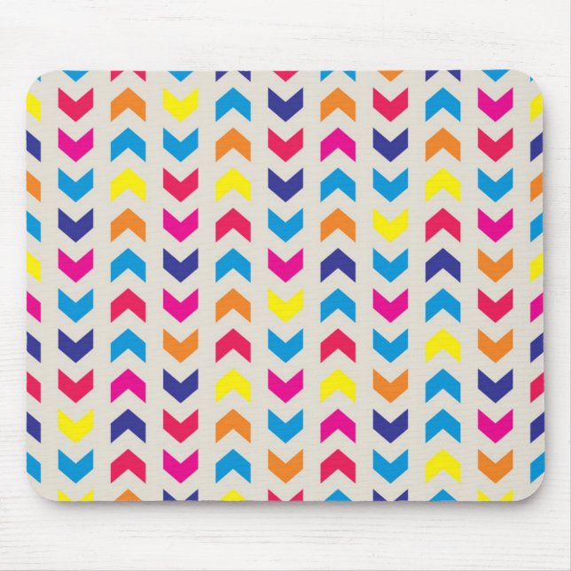 Alfombrilla De Ratón Chevron azteca colorido (Frente)