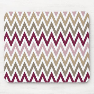 Alfombrilla De Ratón Chevron de oro rosado de moda