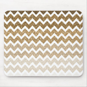 Alfombrilla De Ratón Chevron Ombre, Purpurina de la imitación del oro
