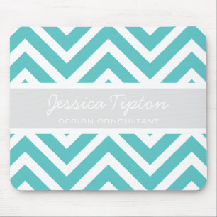 Alfombrilla De Ratón Chevron verde azulado Mousepad el   TBM