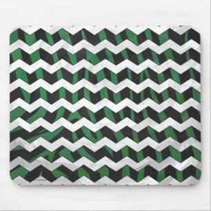 Alfombrilla De Ratón Chevron Zebra Black and Green Print