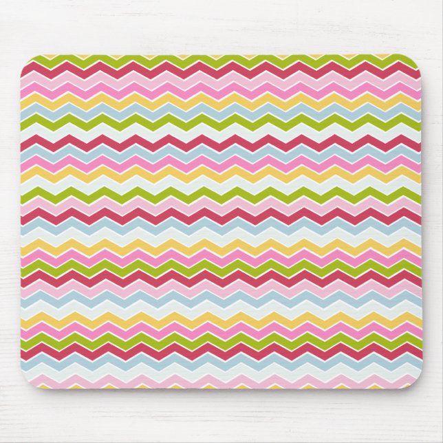 Alfombrilla De Ratón Chevron zigzag multicolor (Frente)