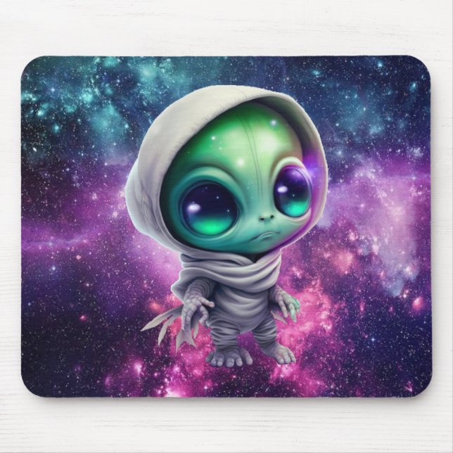 Alfombrilla De Ratón Chibi Alien en Hoodie (Frente)