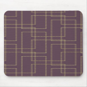 Alfombrilla De Ratón Chic Berry Mauve & Oro Geométrico Glam
