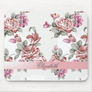 Alfombrilla De Ratón Chic Vintage Femenino Flores-Personalizadas