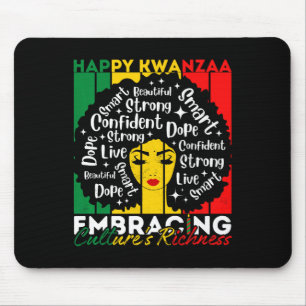 Alfombrilla De Ratón Chica africano feliz Kwanzaa herencia afroamerican