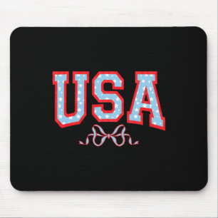 Alfombrilla De Ratón Chica Americana Patriótica Usa Mujeres Niños 4 De