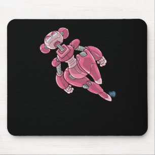 Alfombrilla De Ratón Chica Anime Robot Sticker Rosa